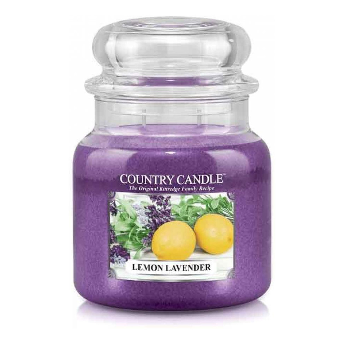 Country Candle Średnia świeca zapachowa z dwoma knotami lemon lavender 453g