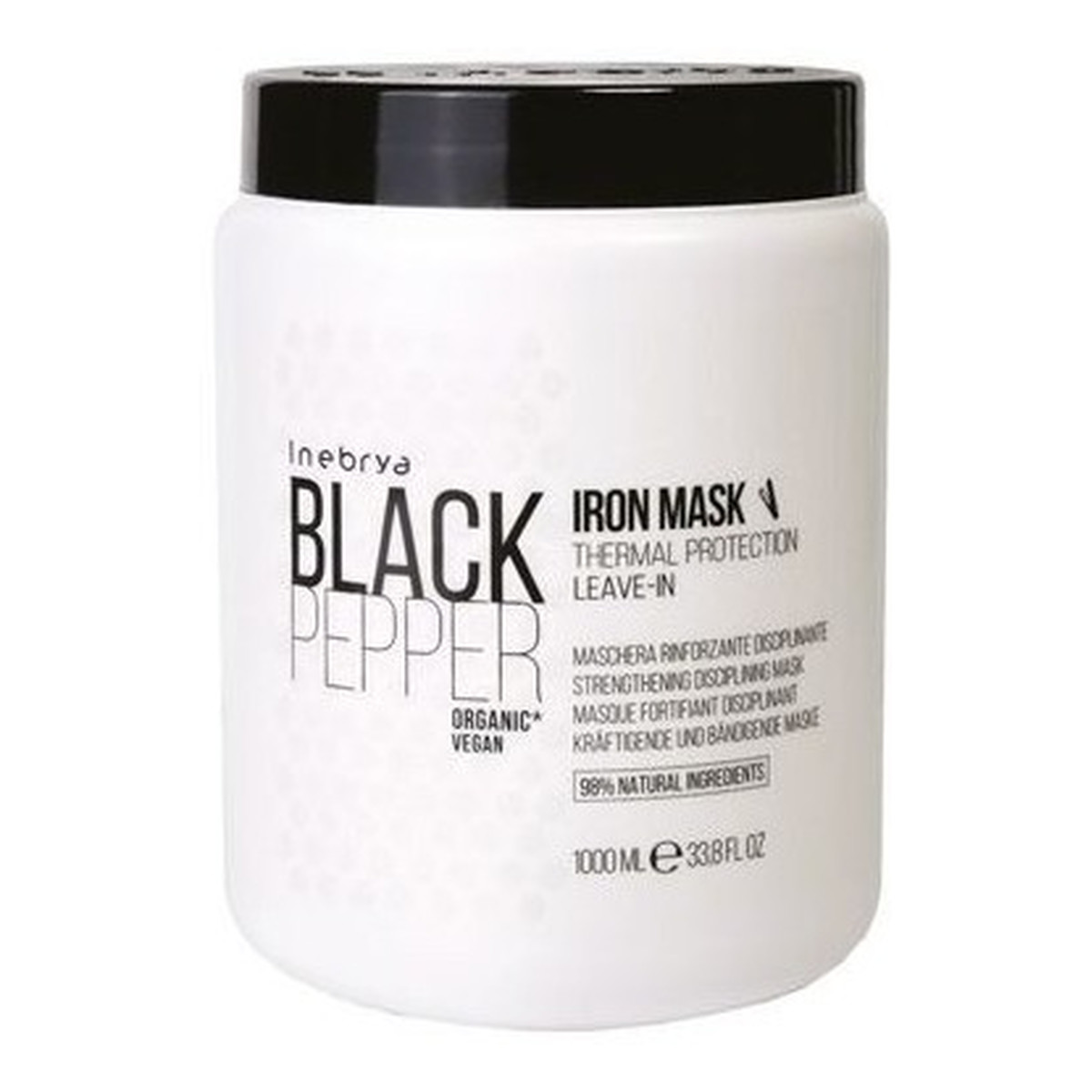 Inebrya Black Pepper Iron Mask dyscyplinująca wzmacniająca maska do włosów 1000ml