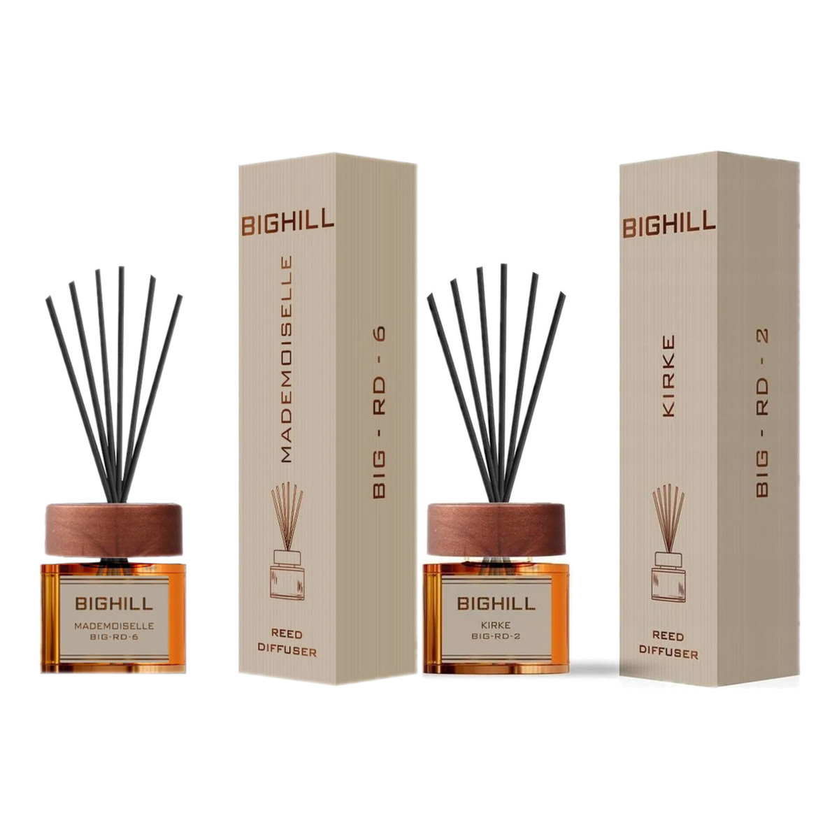 Bighill Ekskluzywny dyfuzor zapachowy z patyczkami Mademoiselle + Kirke 2x120ml