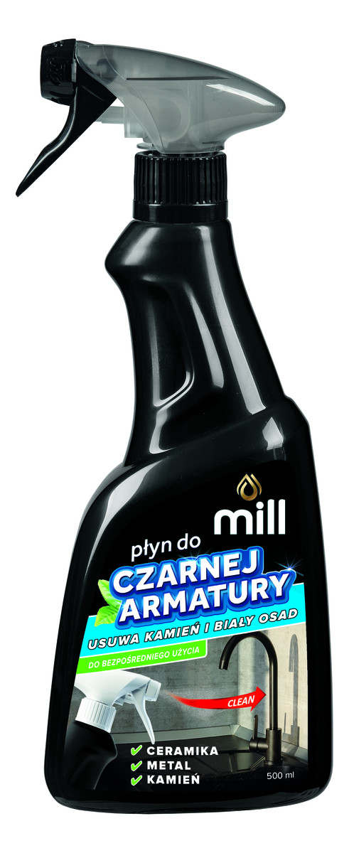 Płyn do czarnej armatury usuwa kamień i biały osad