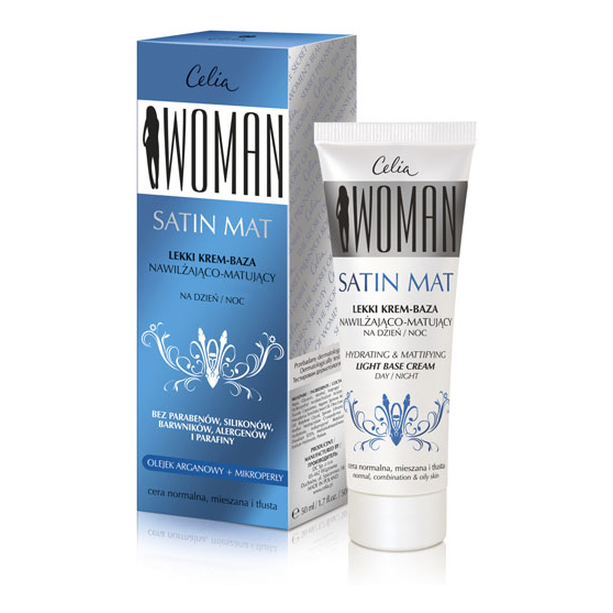 Celia Satin Mat Woman Lekki Krem-Baza Nawilżająco Matujący 50ml
