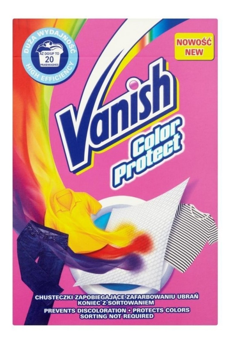 Chusteczki zapobiegające zafarbowaniu ubrań do 20 prań