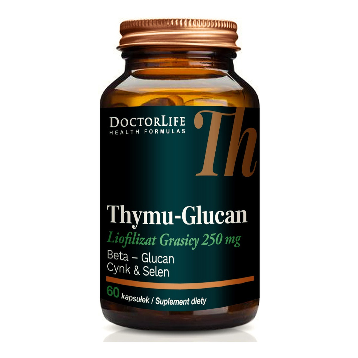 Doctor Life Thymu-glucan cynk i selen suplement diety 60 kapsułek