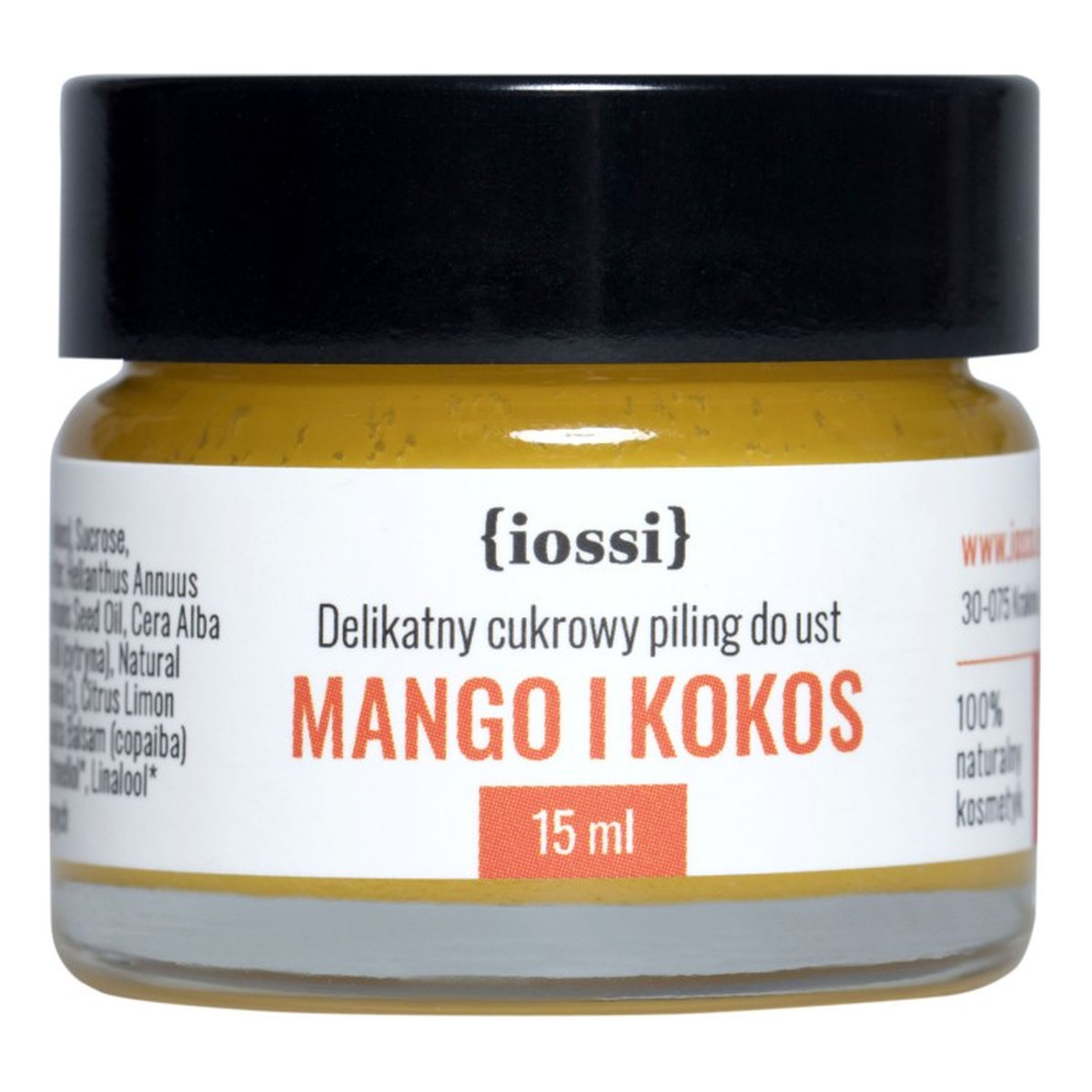 Iossi Mango i Kokos Delikatny cukrowy peeling do ust 15ml