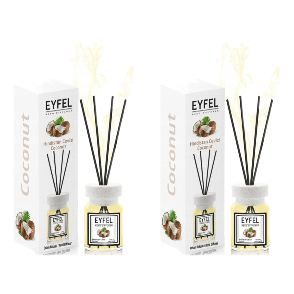 Eyfel Dyfuzor zapachowy z patyczkami Coconut 2x120ml