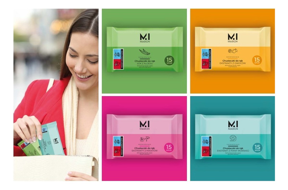 Zestaw chusteczek odświeżających (4 rodz. x 14 sztuk)