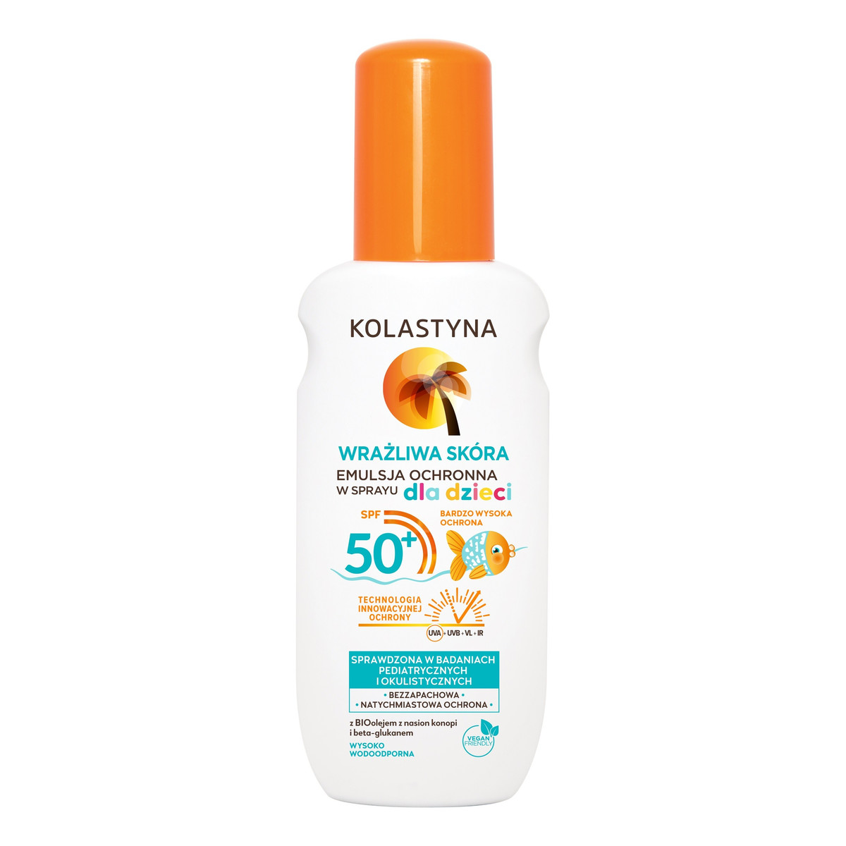 Kolastyna Opalanie Emulsja ochronna do opalania w sprayu dla dzieci SPF 50+ 150ml