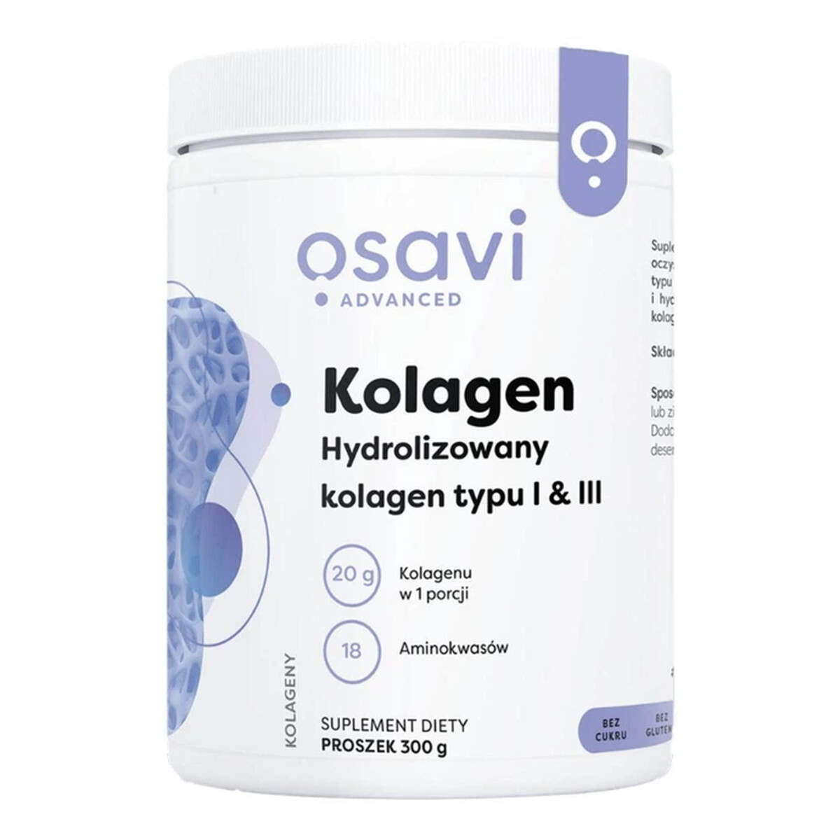 Osavi Kolagen Hydrolizowany Typu I & III proszek suplement diety 300g