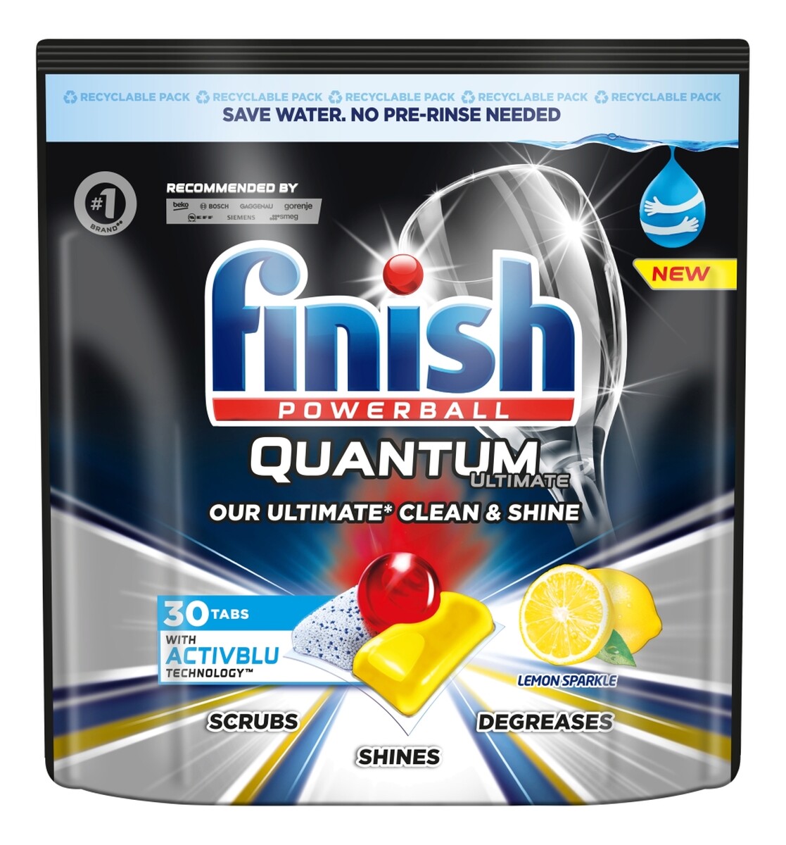 Quantum ultimate kapsułki do zmywarki 30szt lemon