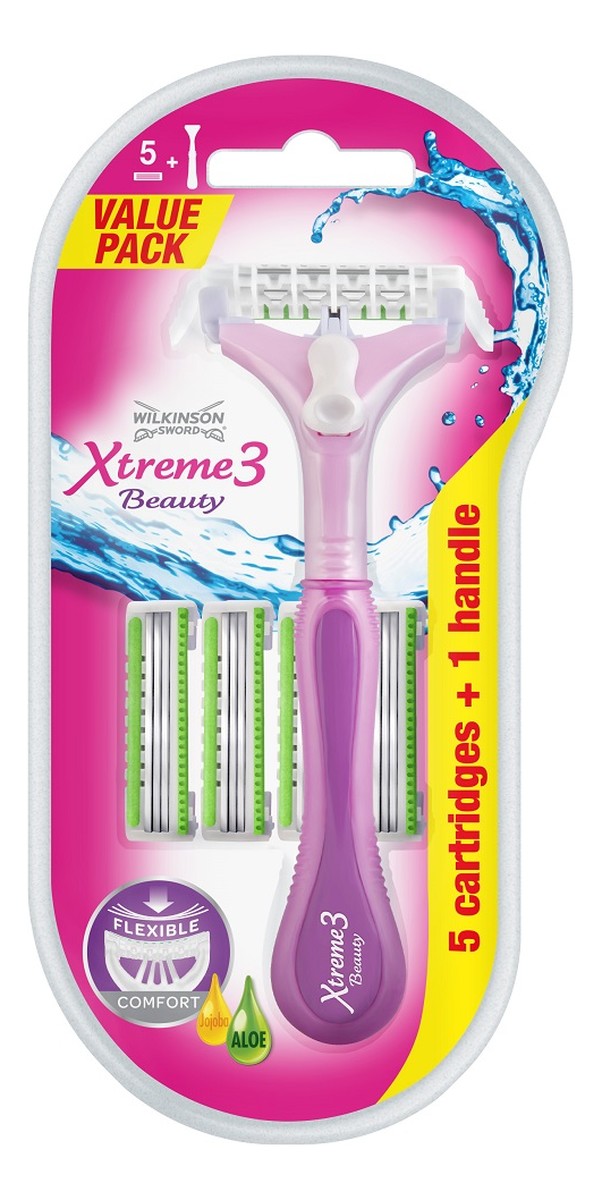 Xtreme3 beauty maszynka do golenia z wymiennymi wkładami dla kobiet + 5 wkładów