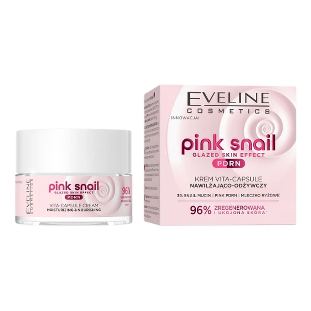 Eveline Pink Snail Glazed Skin Effect Nawilżająco–odżywczy krem do twarzy Dzień/Noc 50ml