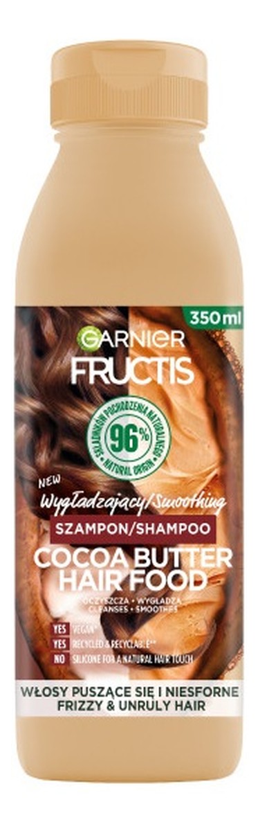 Fructis cocoa butter hair food wygładzający szampon do włosów puszących się i niesfornych