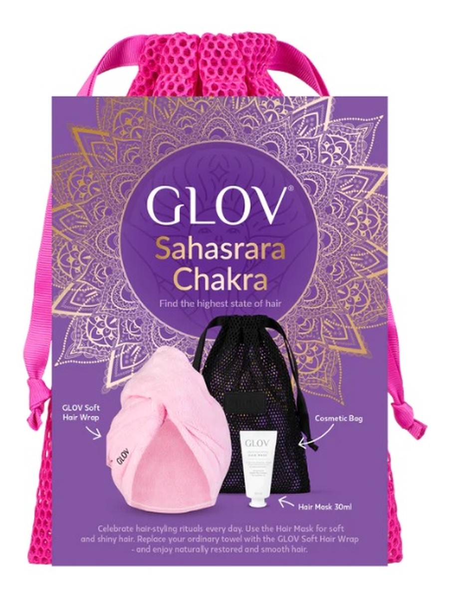 Zestaw soft hair wrap turban do włosów + hair mask maska odżywcza do włosów 30ml + worek-kosmetyczka