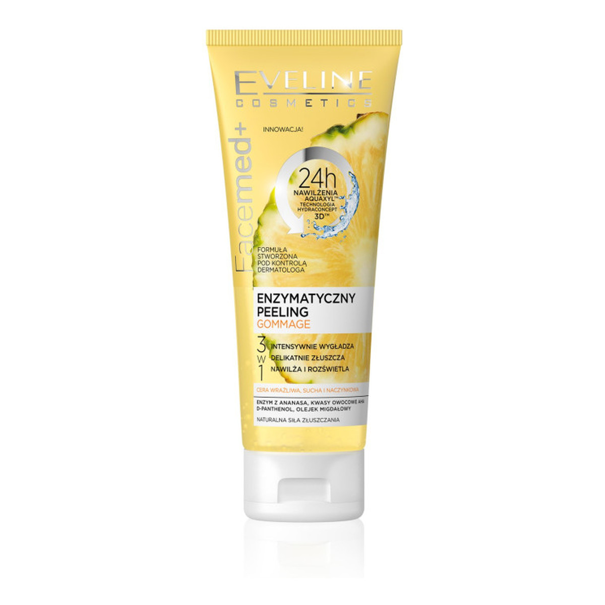 Eveline Facemed+ peeling enzymatyczny Ananas i Kwasy owocowe do cery wrażliwej 50ml