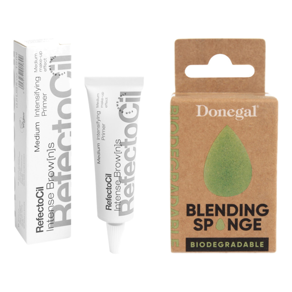 RefectoCil Intense Brow[n]s Intensifying Primer Medium + Gąbeczka do makijażu