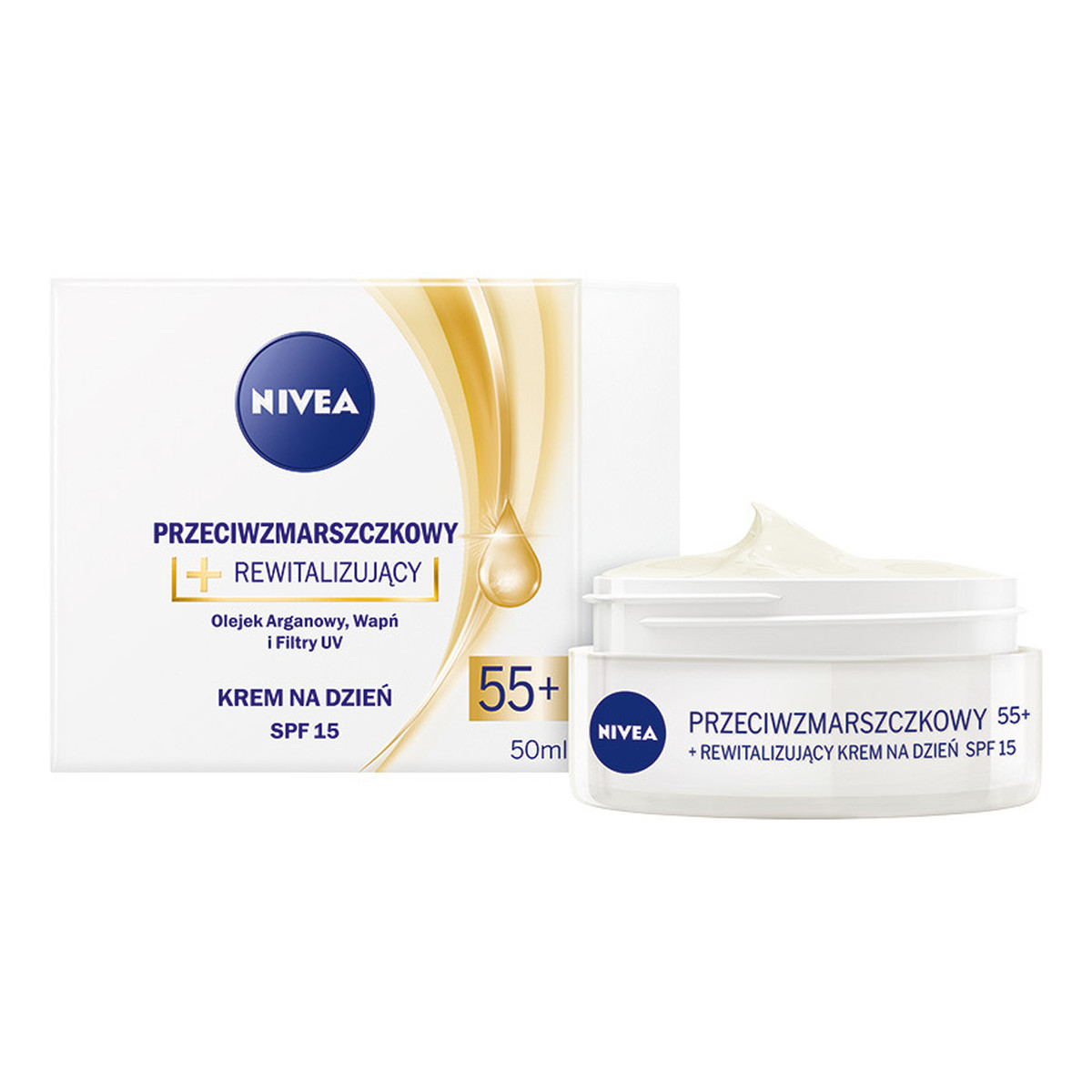 Nivea Przeciwzmarszczkowy + rewitalizujący 55+ krem na dzień SPF15 50ml