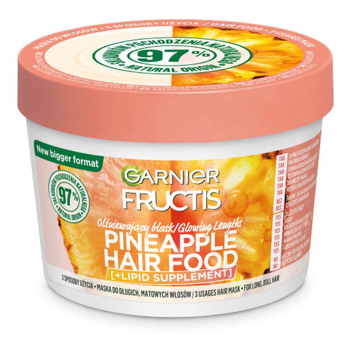 Garnier Fructis pineapple hair food maska do włosów długich i matowych 400ml