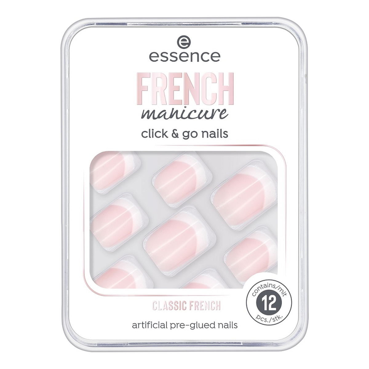 Essence French manicure click & go nails sztuczne paznokcie 01 classic french 12szt