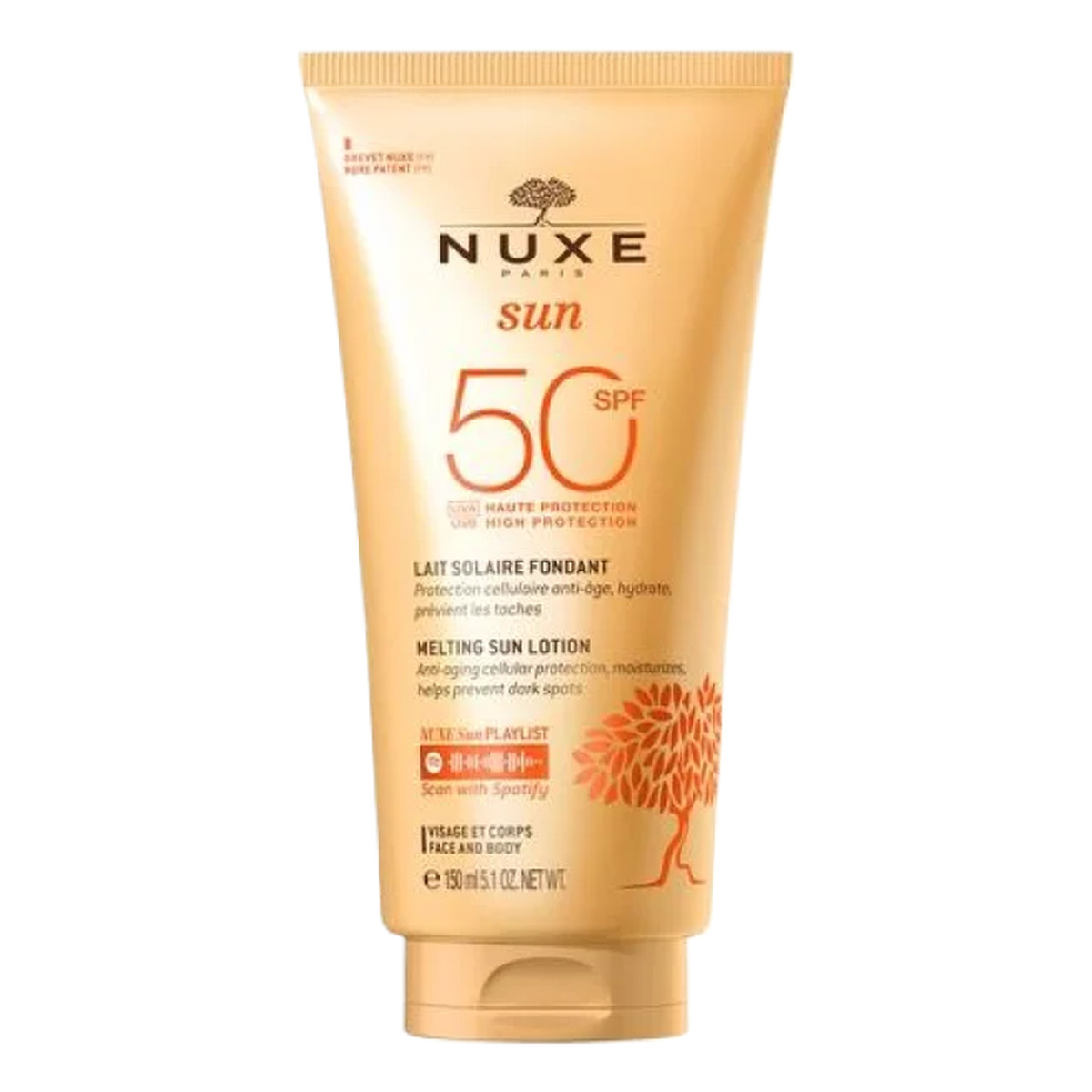Nuxe Sun Mleczko do opalania twarzy i ciała SPF50 150ml