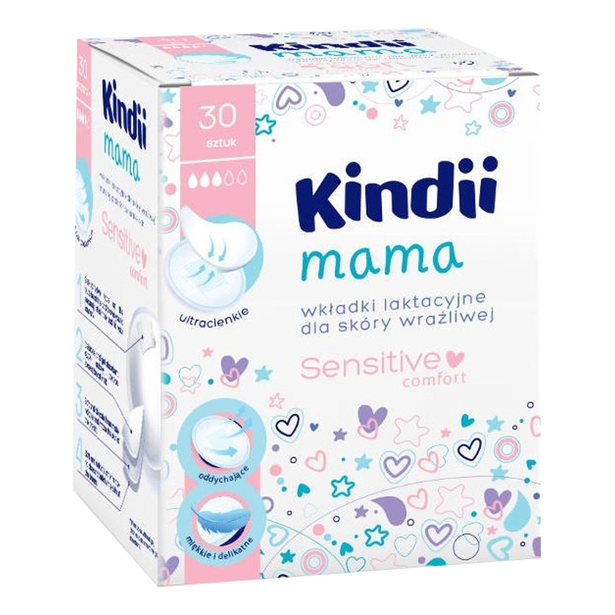 Kindii Mama wkładki laktacyjne dla skóry wrażliwej Sensitive Comfort 30szt.