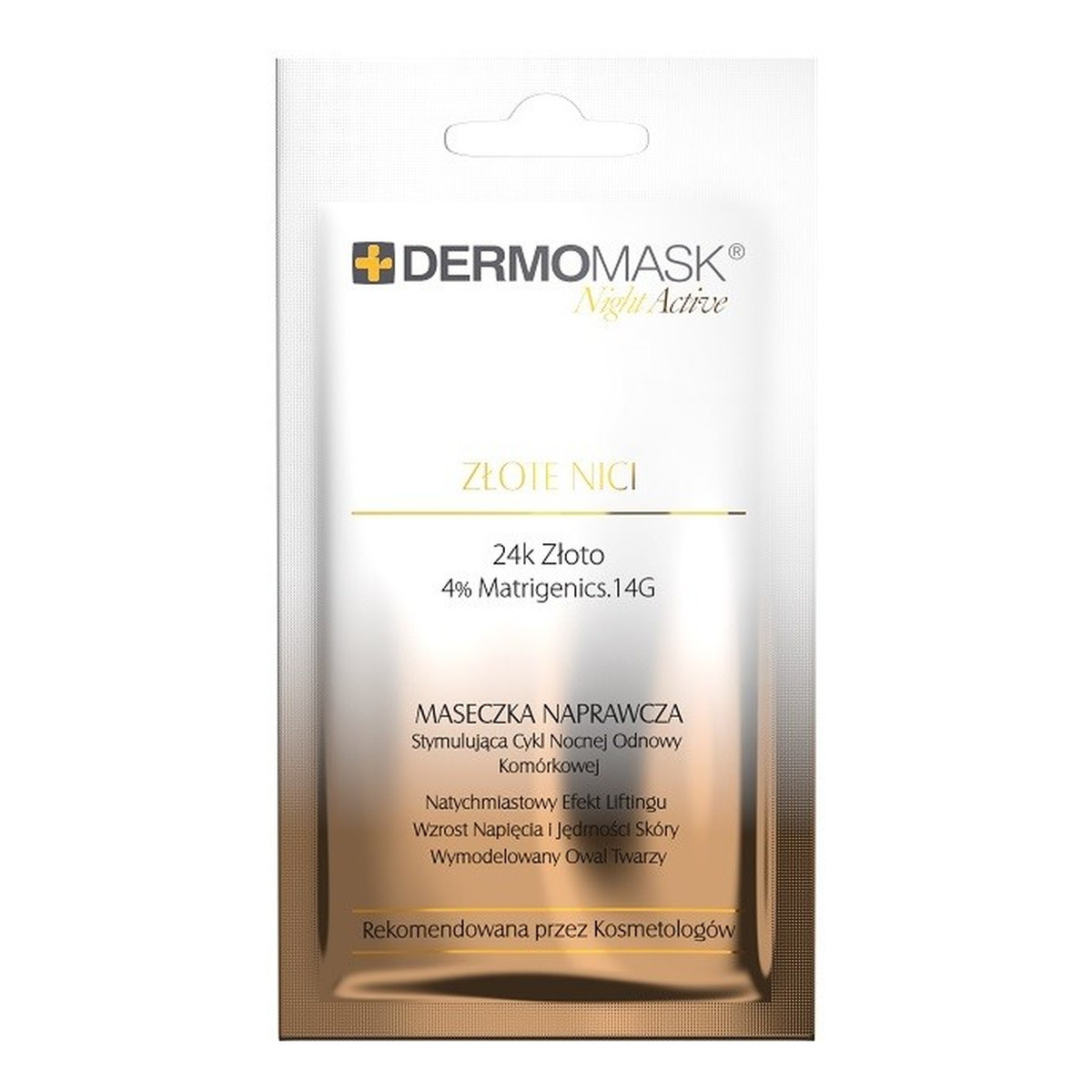 L'Biotica Dermomask Night Active Maseczka naprawcza na twarz Złote Nici 12ml