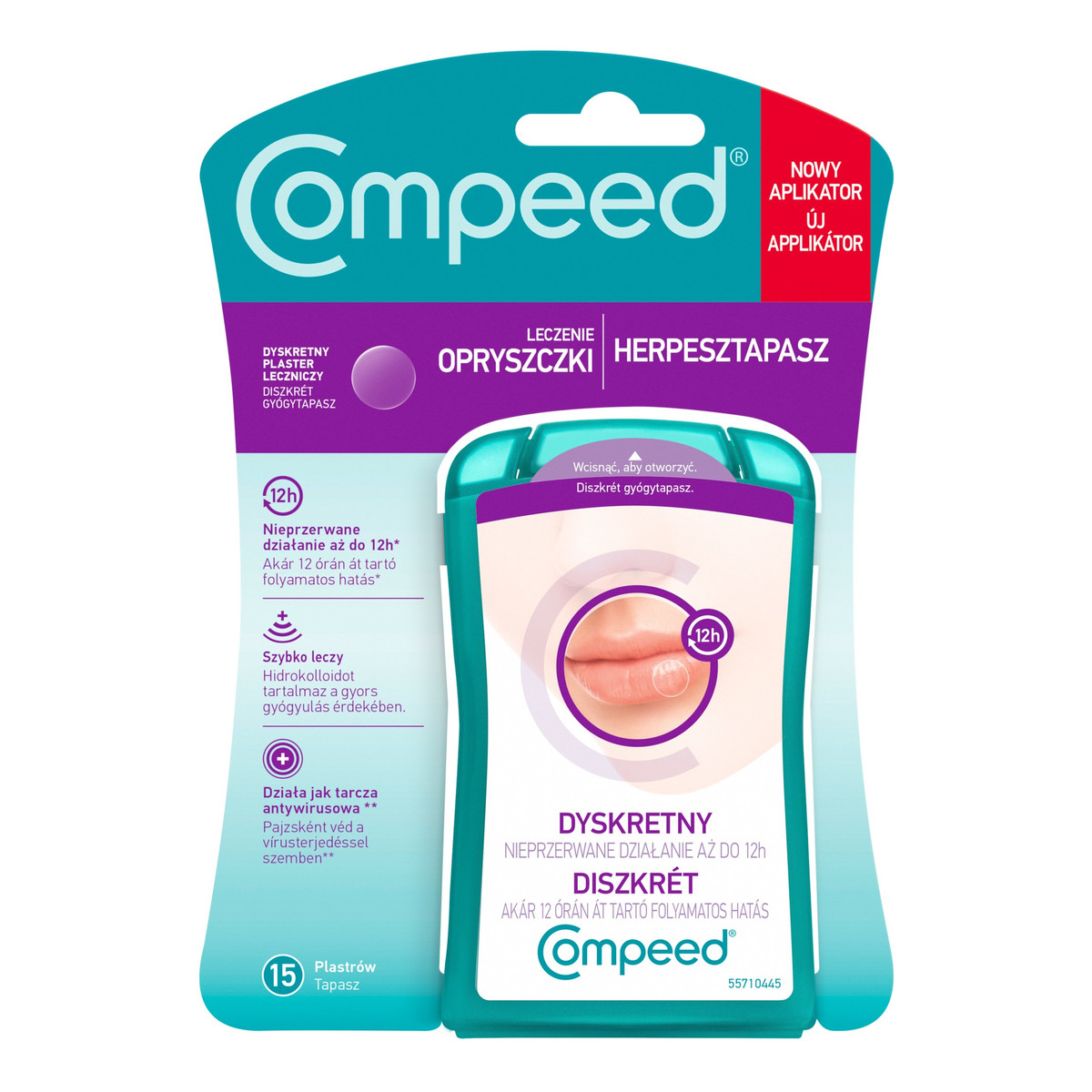 Compeed Dyskretny plaster leczniczy, leczenie opryszczki 15 szt.