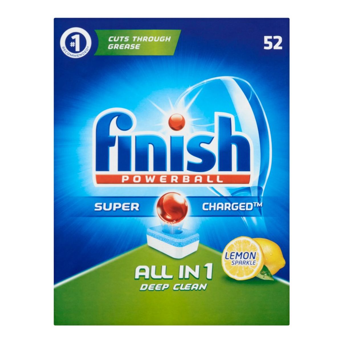 Finish Super Charged All In 1 tabletki do mycia naczyń w zmywarkach Lemon 52szt