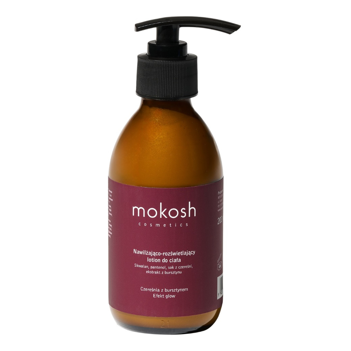 Mokosh Nawilżająco-rozświetlający lotion do ciała czereśnia z bursztynem 200ml