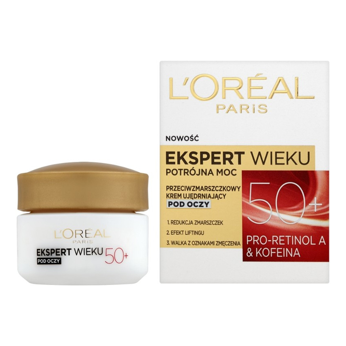 L'Oreal Paris Ekspert Wieku 50+ Przeciwzmarszczkowy Krem Ujędrniający Pod Oczy 15ml