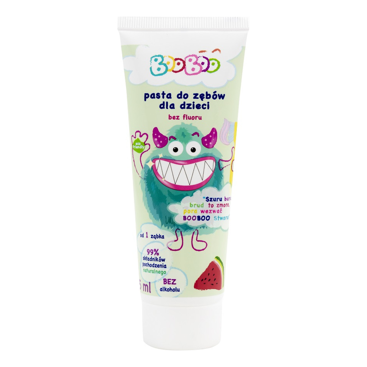 BooBoo Pasta do mycia zębów dla dzieci bez fluoru Arbuz 75ml