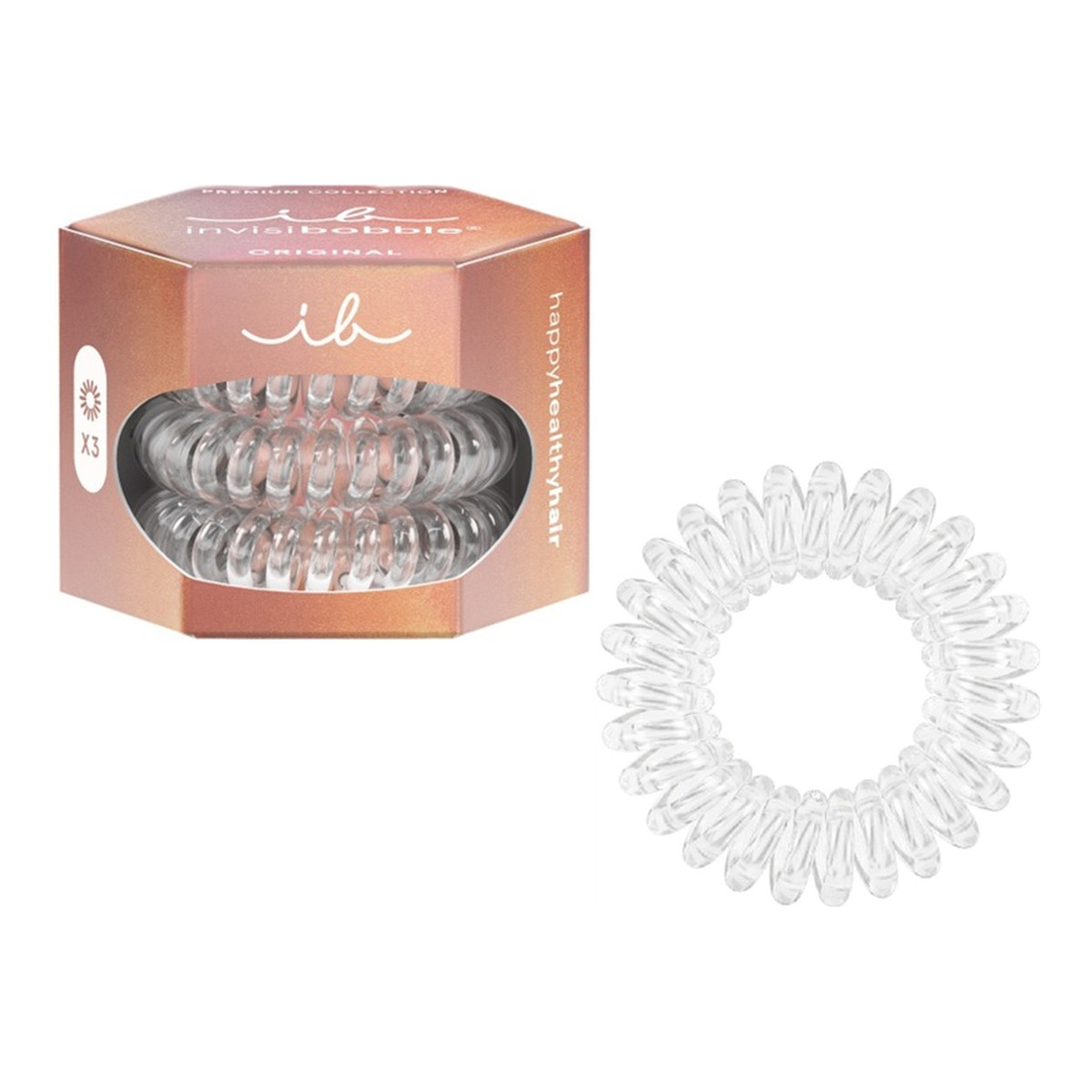 Invisibobble Original Premium gumka do włosów spiralna Crystal Clear 3szt.