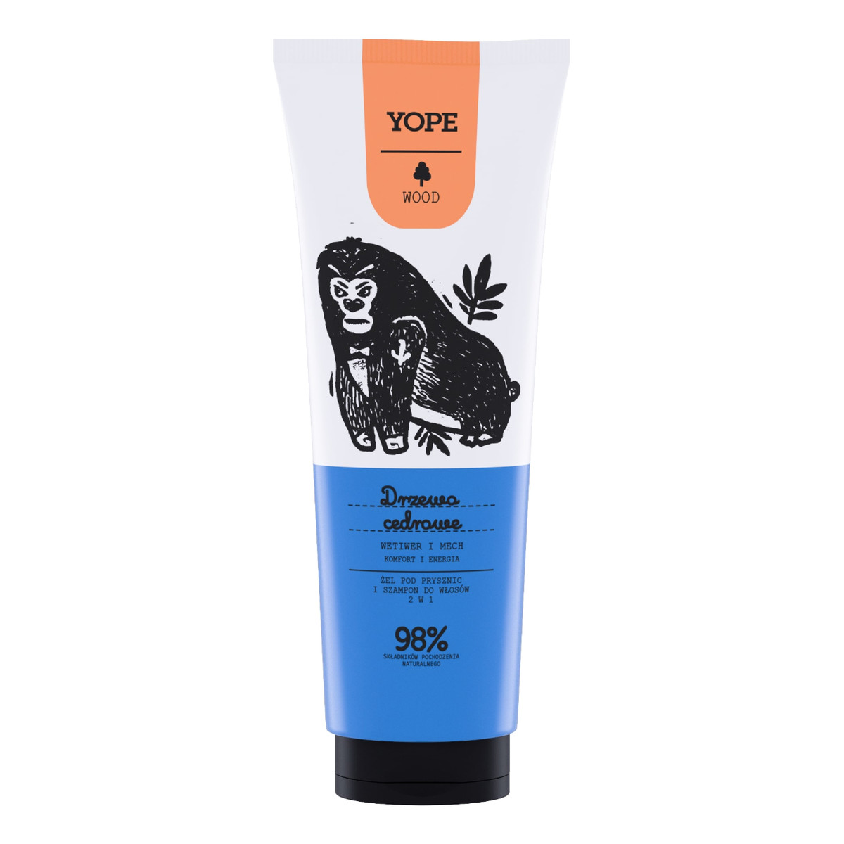 Yope Wood Szampon i żel pod prysznic 2w1 dla mężczyzn Drzewo cydrowe 250ml