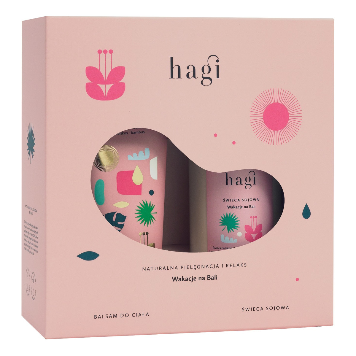 Hagi Wakacje na Bali Zestaw świeca sojowa 215ml + balsam do ciała 200ml