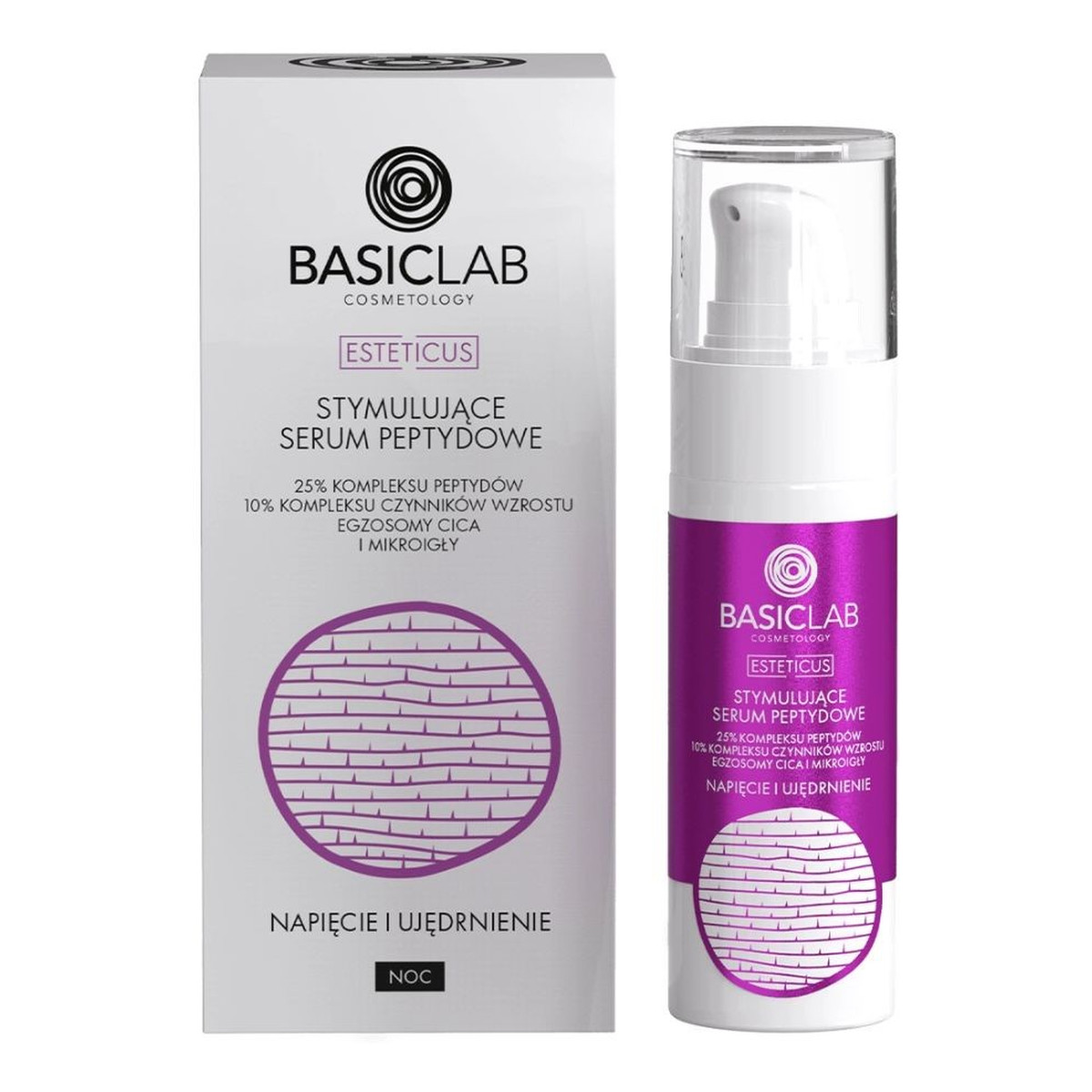 Basiclab Esteticus 25% Kompleksu Peptydów Stymulujące serum do twarzy na noc 30ml