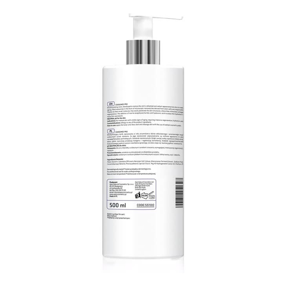 Apis Exosomes Pro Biostymulujące Mleczko + Tonik z roślinnymi egzosomami 2x500ml