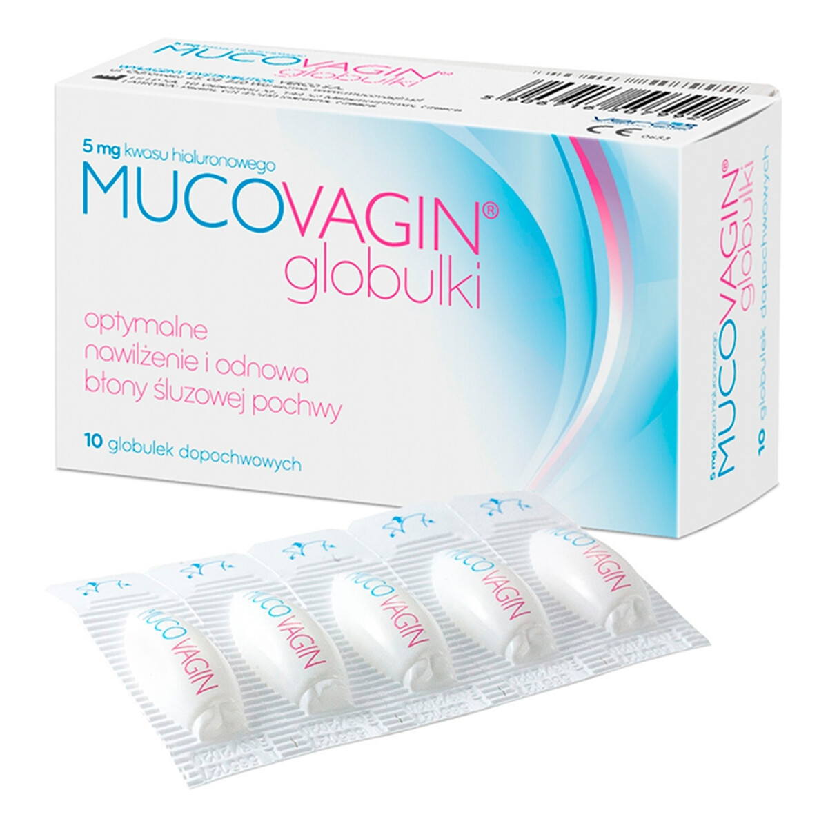 Mucovagin Nawilżające globulki dopochwowe 10szt