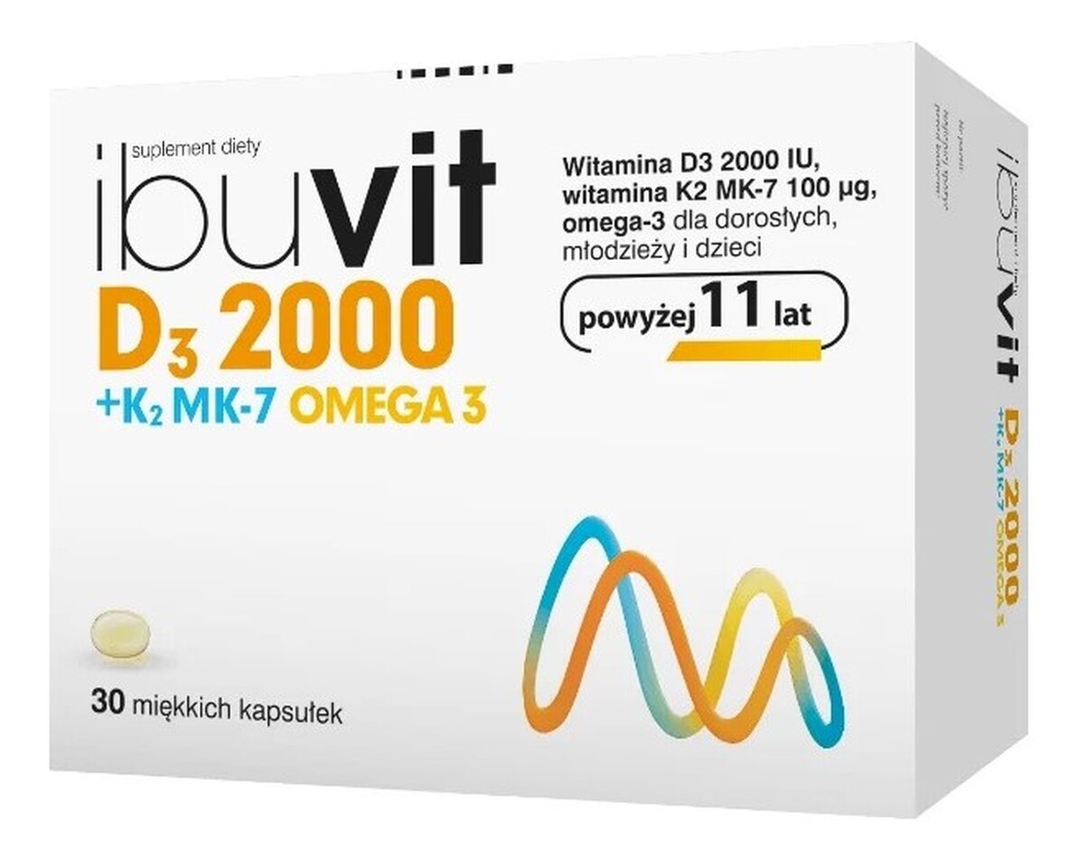 D3 2000 + k2 mk-7 + omega 3 suplement diety 30 kapsułek