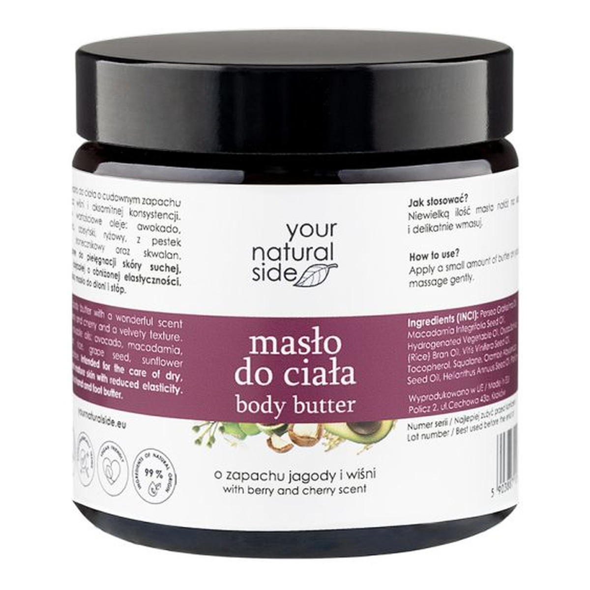 Your Natural Side Masło do ciała o zapachu jagody i wiśni 100ml
