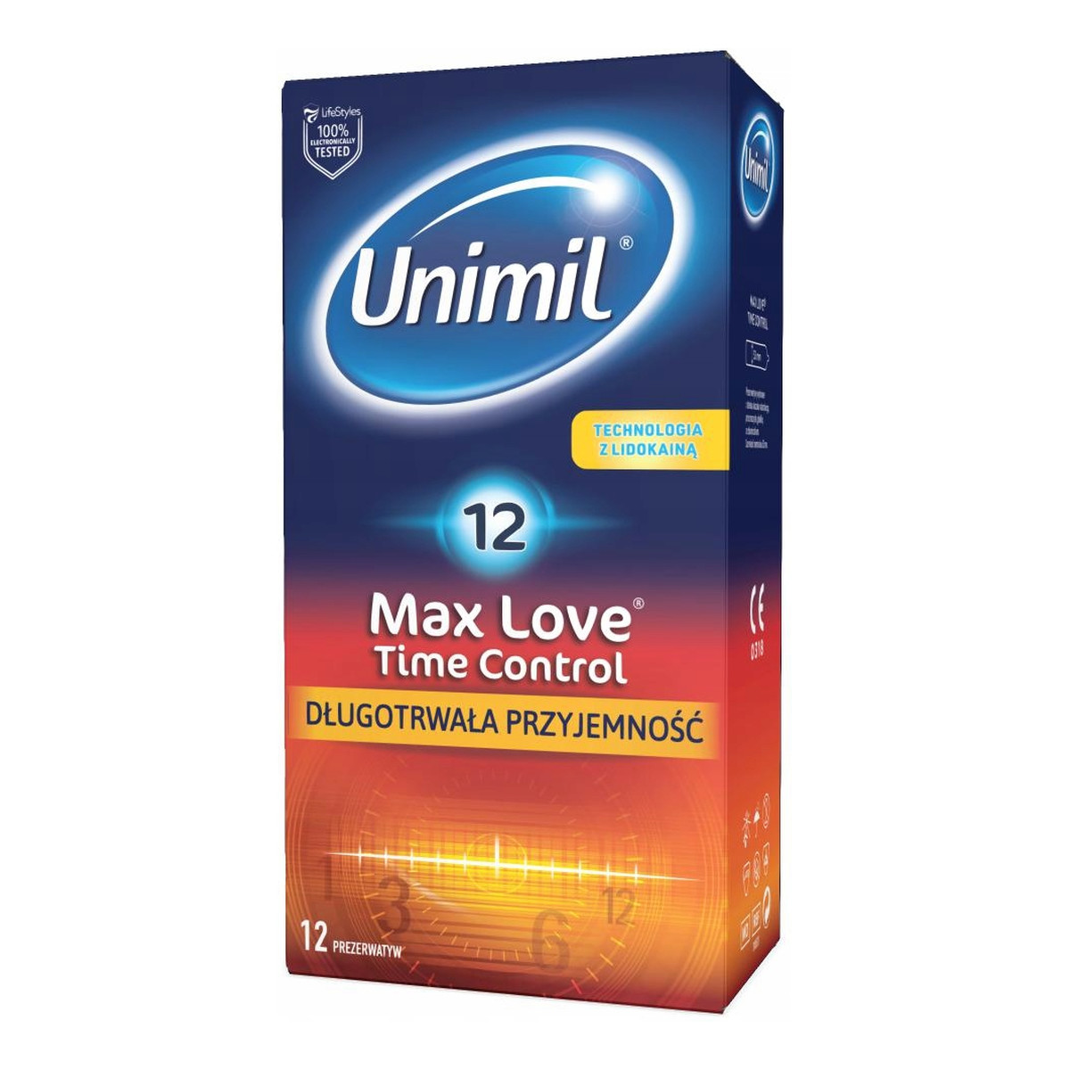 Unimil Max love time control nawilżane lateksowe prezerwatywy 12szt