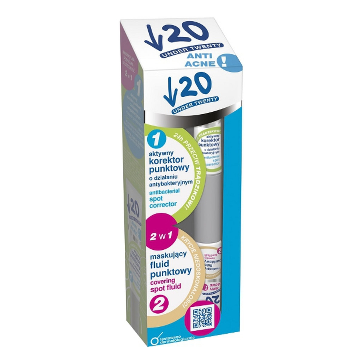 Under Twenty ANTI ACNE Korektor antybakteryjny + fluid punktowy 2w1 15ml