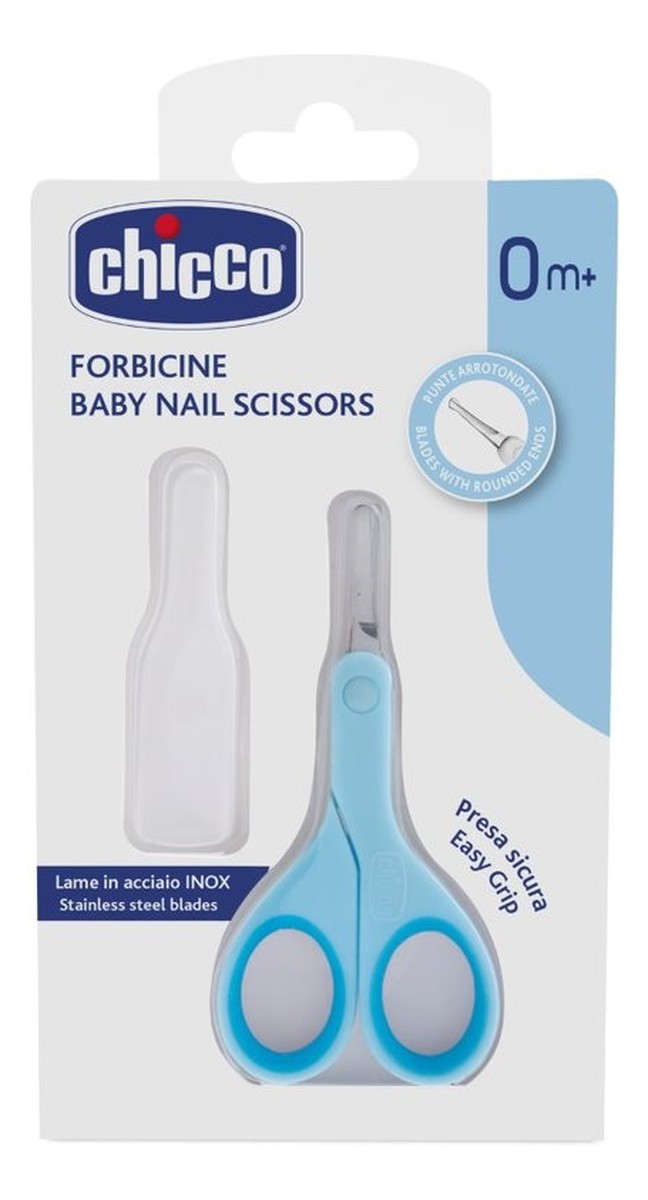 Baby nail scissors nożyczki z osłonką 0m+ niebieskie