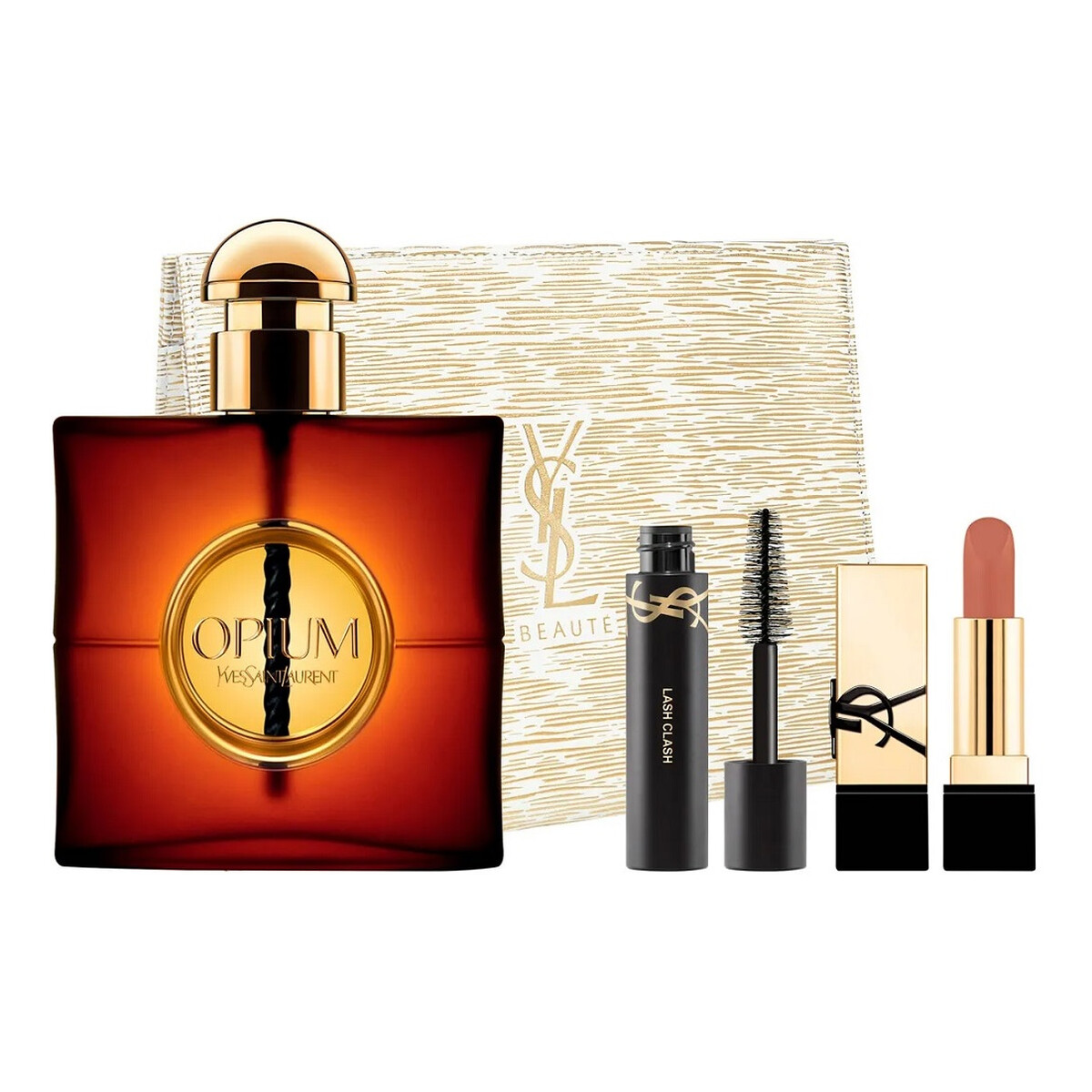 Yves Saint Laurent Opium Zestaw woda perfumowana spray 90ml + tusz do rzęs 2ml + pomadka do ust 3.8g