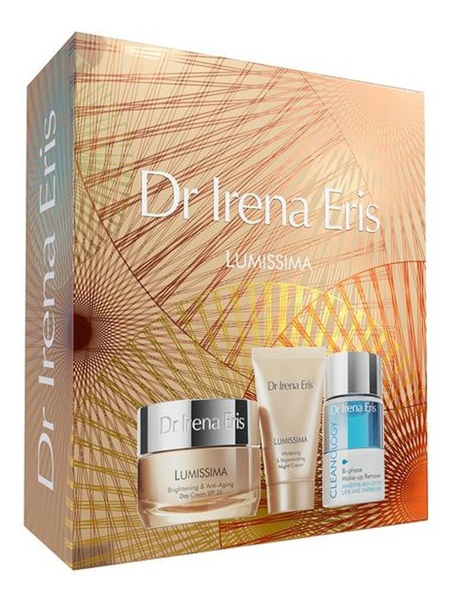 Zestaw rozświetlająco-przeciwzmarszczkowy krem na dzień 50ml + wybielający krem naprawczy na noc 30ml + dwufazowy płyn do demakijażu 50ml