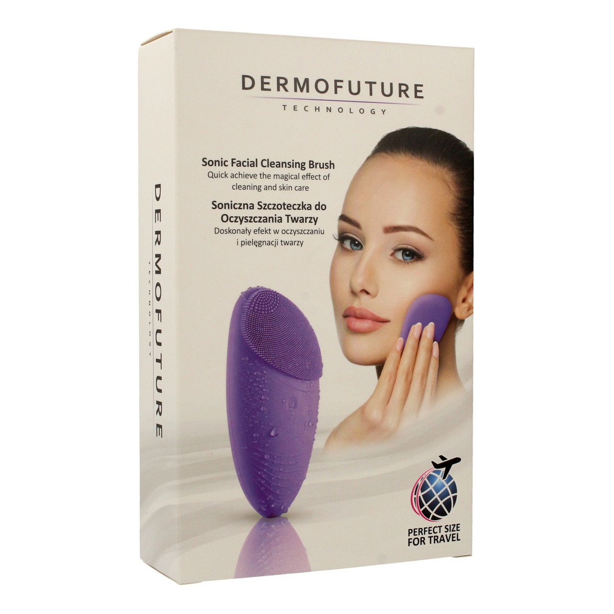 DermoFuture Technology Szczoteczka soniczna do oczyszczania twarzy fioletowa 1szt