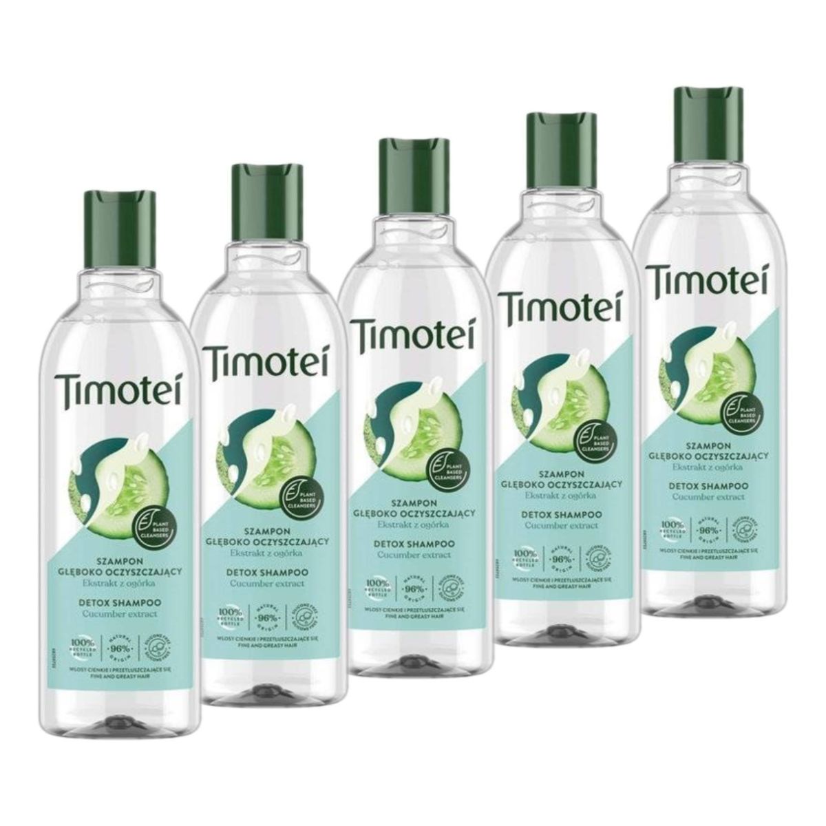 Timotei Detox Szampon Głęboko Oczyszczający Ekstrakt z Ogórka 5x400ml