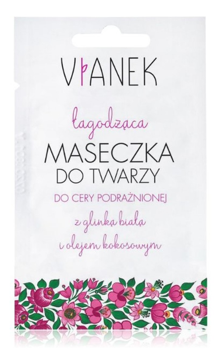 ŁAGODZĄCA MASECZKA DO TWARZY z glinką białą i olejem kokosowym