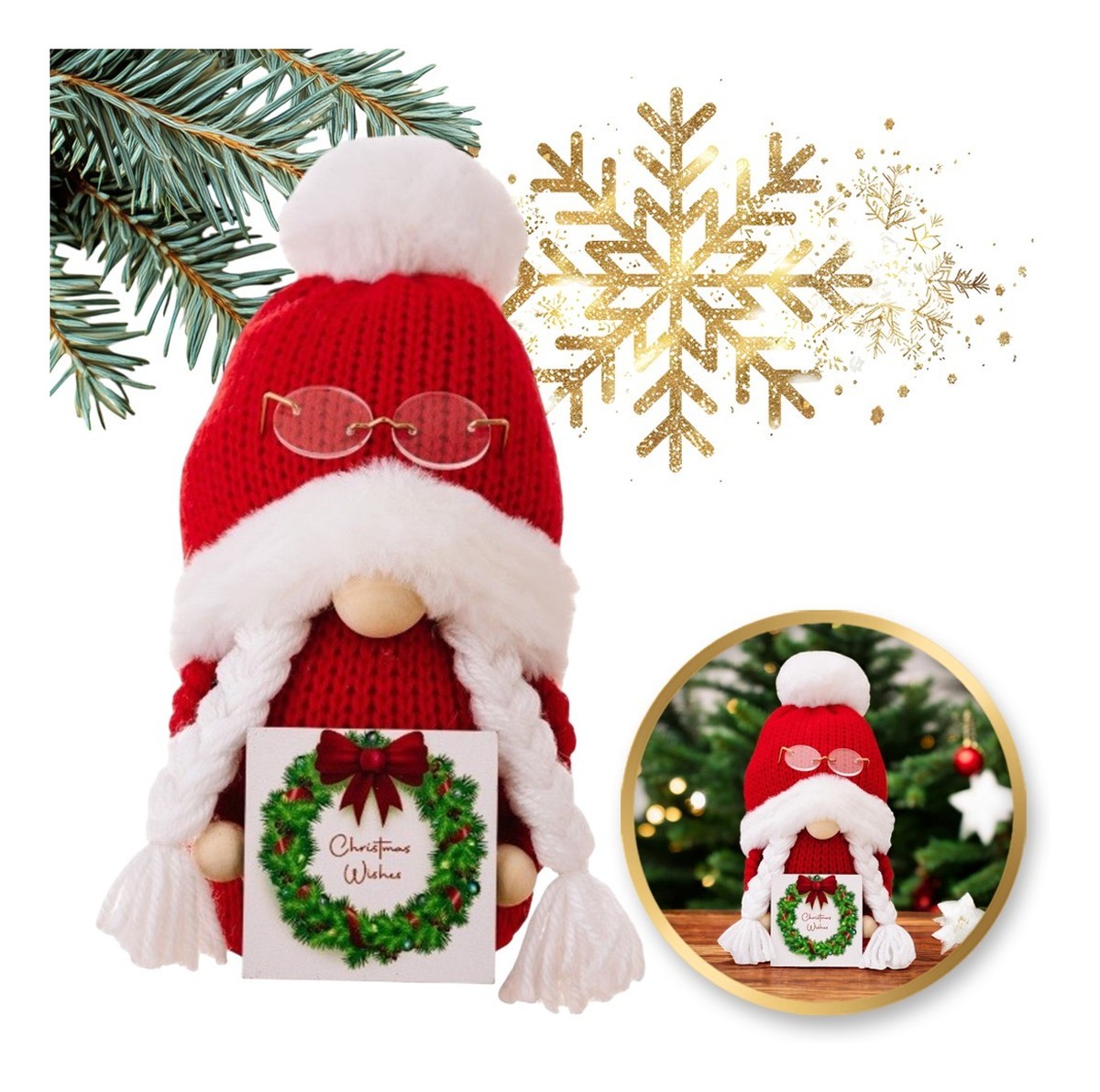 Krasnal skrzat świąteczny