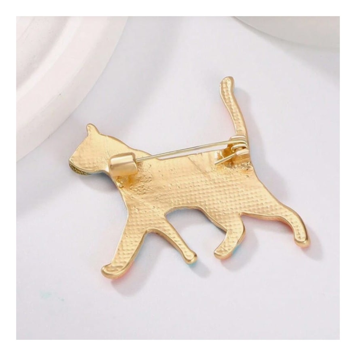 Ecarla broszka ozdobna Tęczowy kotek BZ217