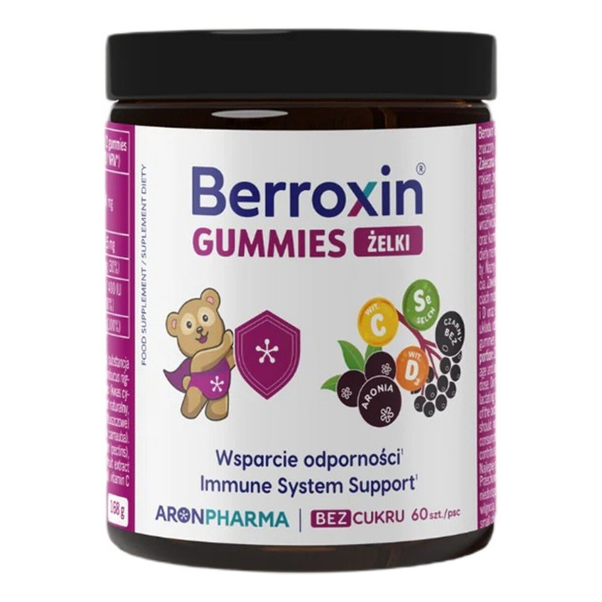 AronPharma Berroxin Gummies wsparcie odporności i rozwój kości suplement diety 60 Żelek