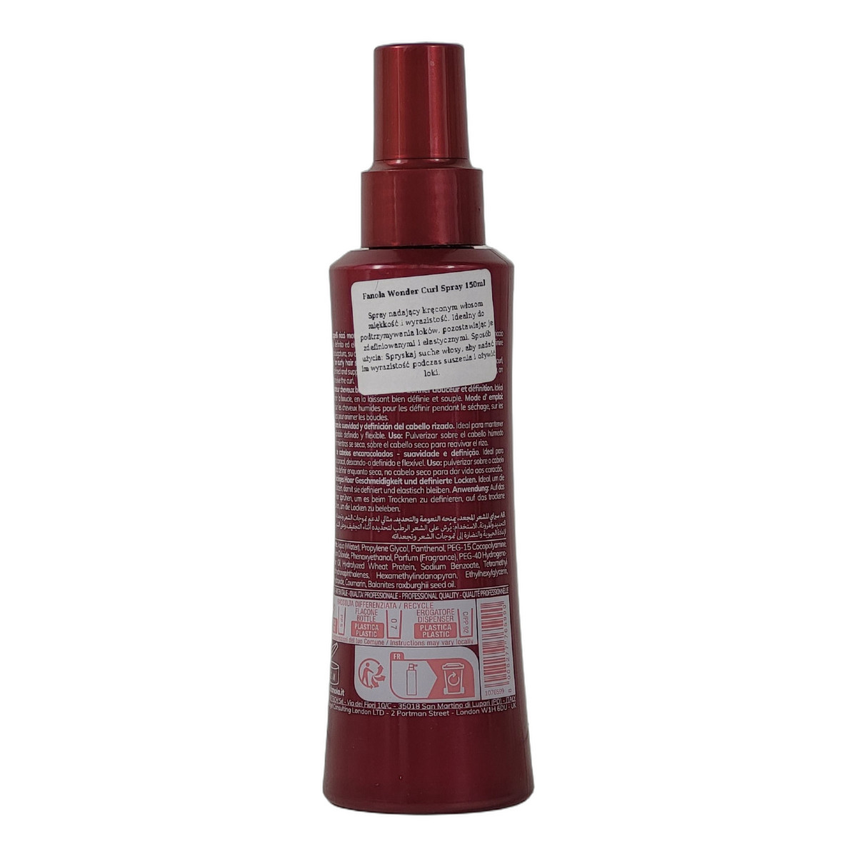 Fanola Wonder Curl Spray Stylizujący Nawilżający do Włosów Kręconych i Falowanych 150ml